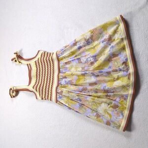 Zimmermann Girls' Brown & Cream Cotton Pop Dress NWT Size 10